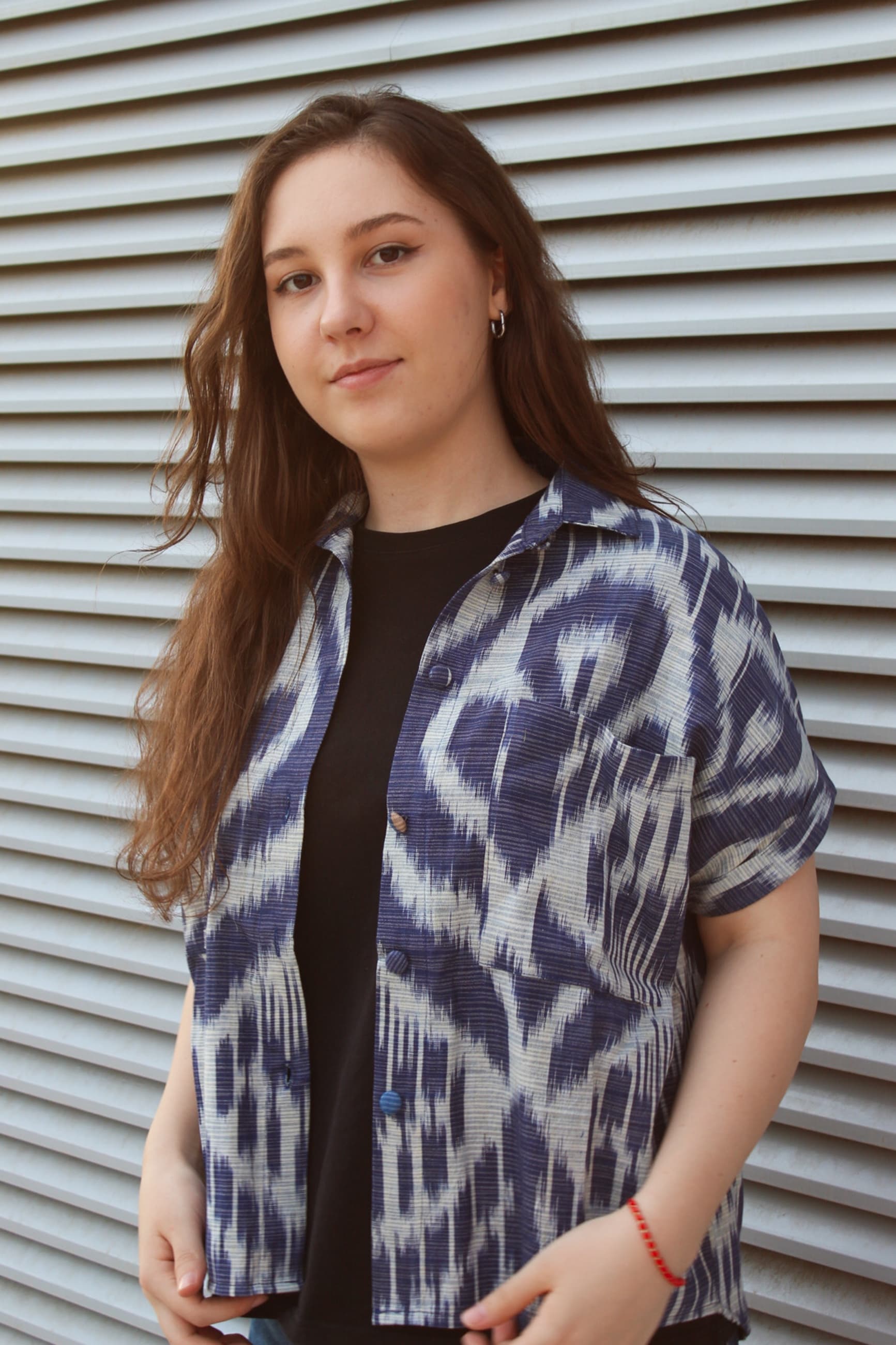 Handwoven Ikat Cotton Summer Shirt – Blue