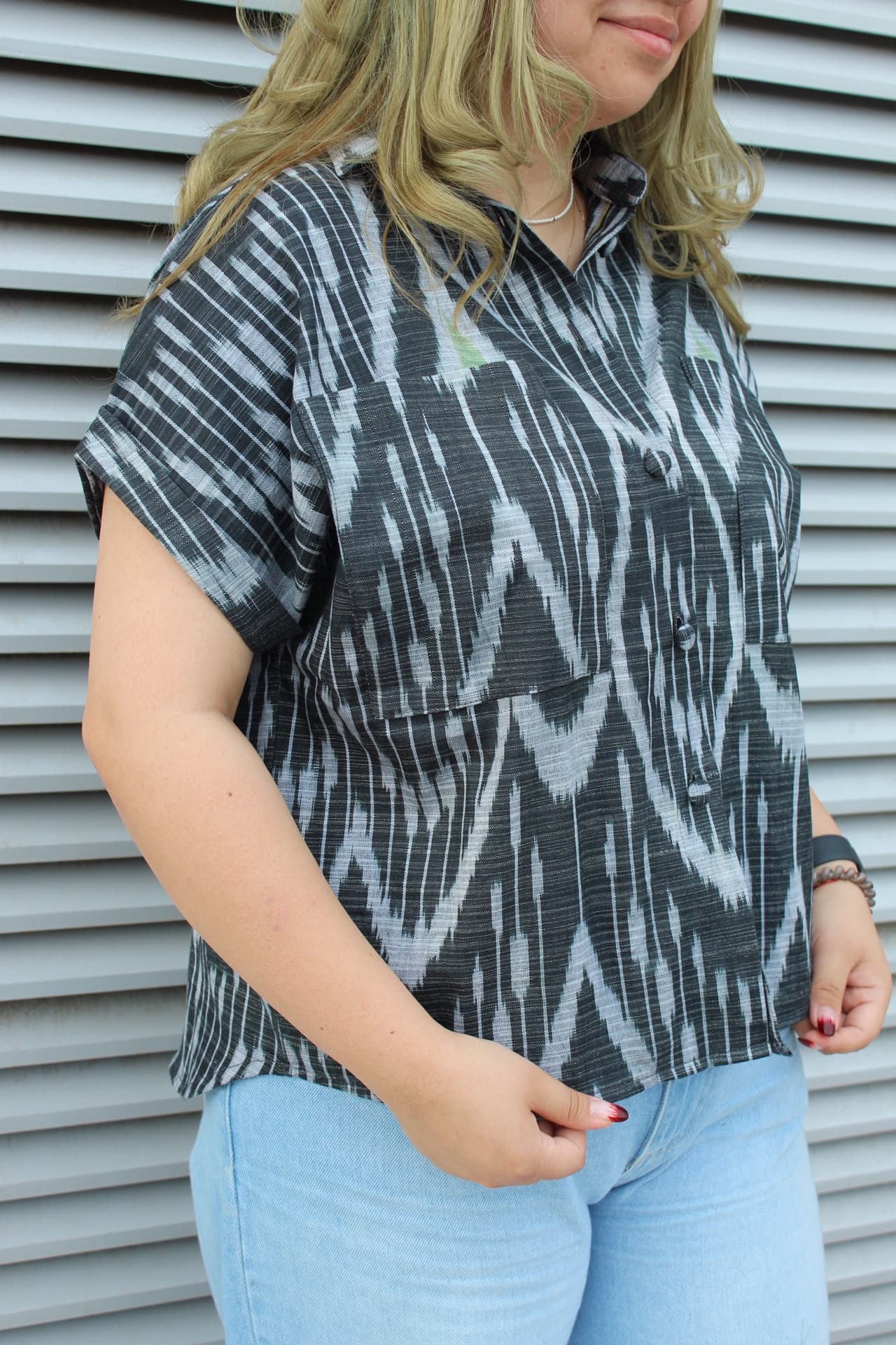 Handwoven Ikat Cotton Summer Shirt – Black